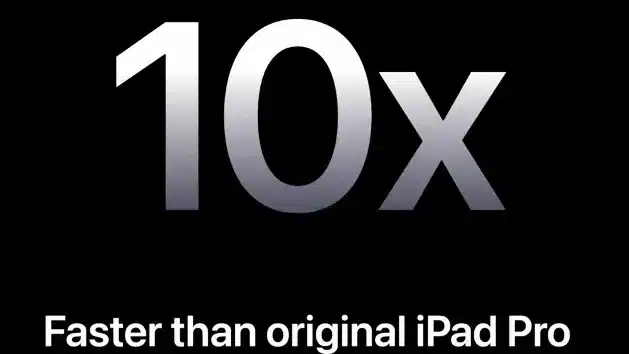 M4版本的iPad比初代的iPad Pro快了十倍。