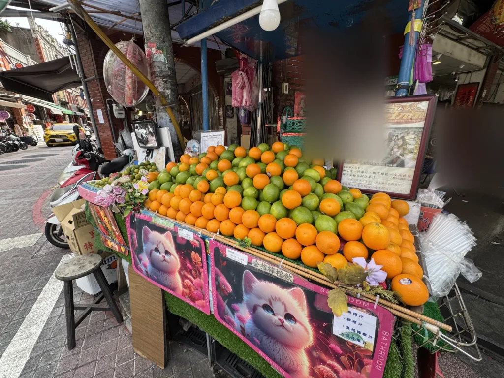 迪化街果汁攤的食尚玩家採訪看板